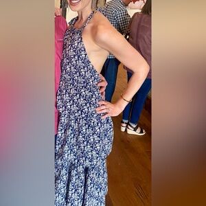 Aakaa Floral Halter Dress